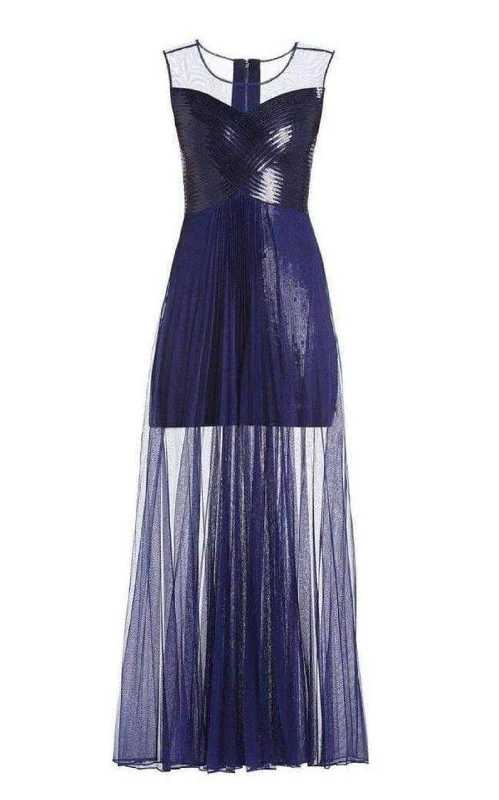 Cynthia Sequinned Detail Sunburst Pleated Gown Lush Sequin Dress