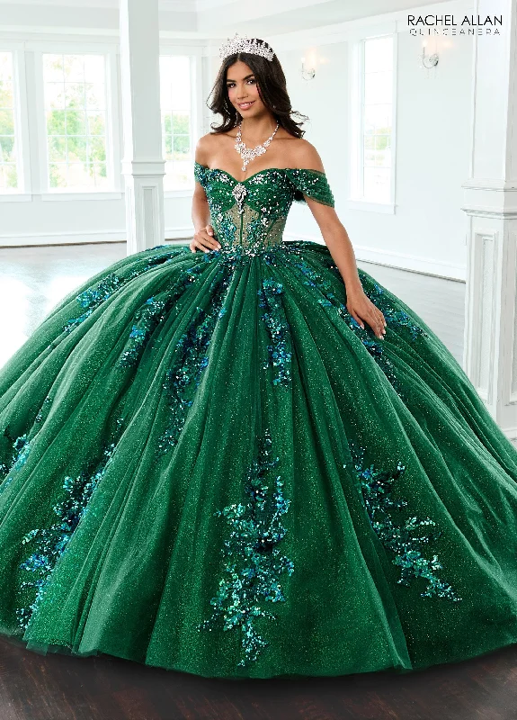 Rachel Allan RQ2224 Long Ball Gown Sequin Quinceanera Dress Vintage Sequin Dress