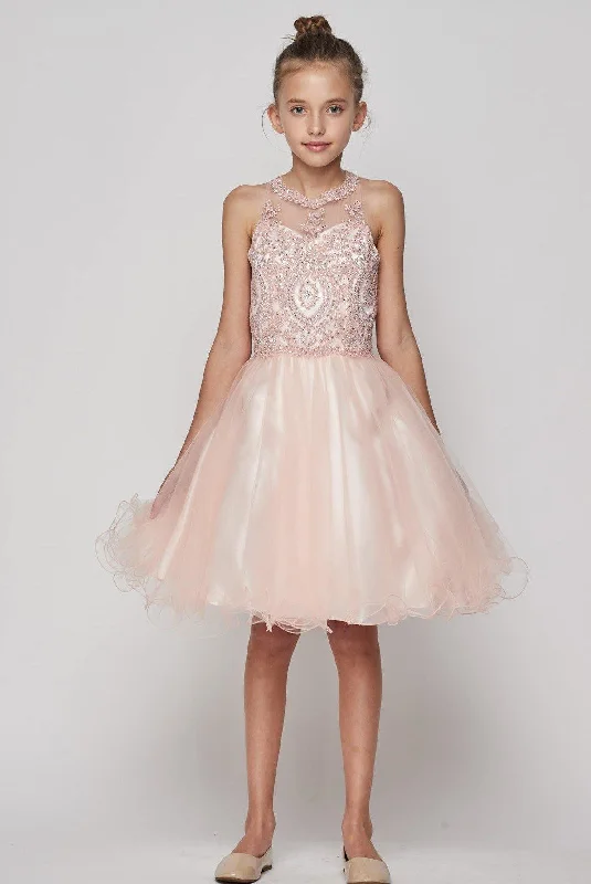 Beaded Sequin Short Flower Girl Dress Sequin Dress Long