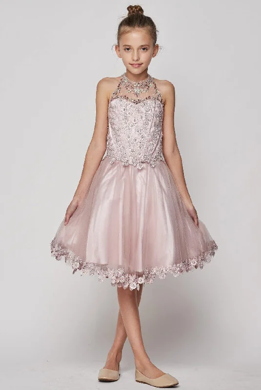 Beaded Sequin Short Flower Girl Dress Sequin A-line Dress