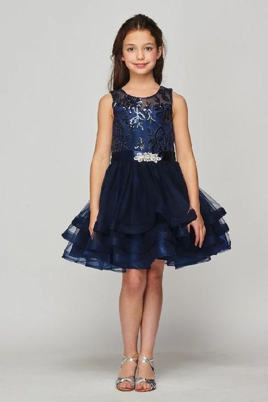 Flower Girl Sleeveless Sequins Lace Dress Stylish Sequin Dress