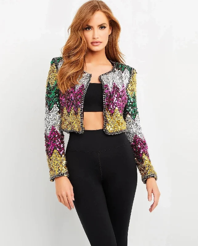 Jovani M05037 Multi Color Sequins Blazer Sequin Dress Allure