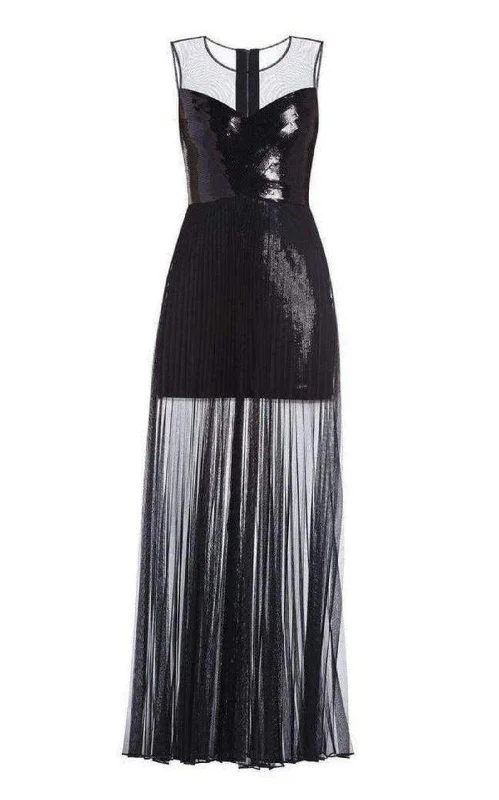 Cynthia Sequinned Detail Pleated Gown Sequin Maxi Dress