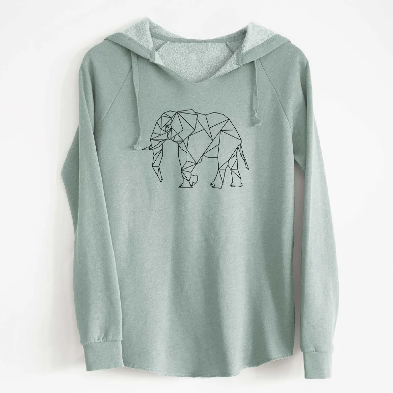 Geometric Elephant - Cali Wave Hooded Sweatshirt Cozy Sweatshirts for Fall