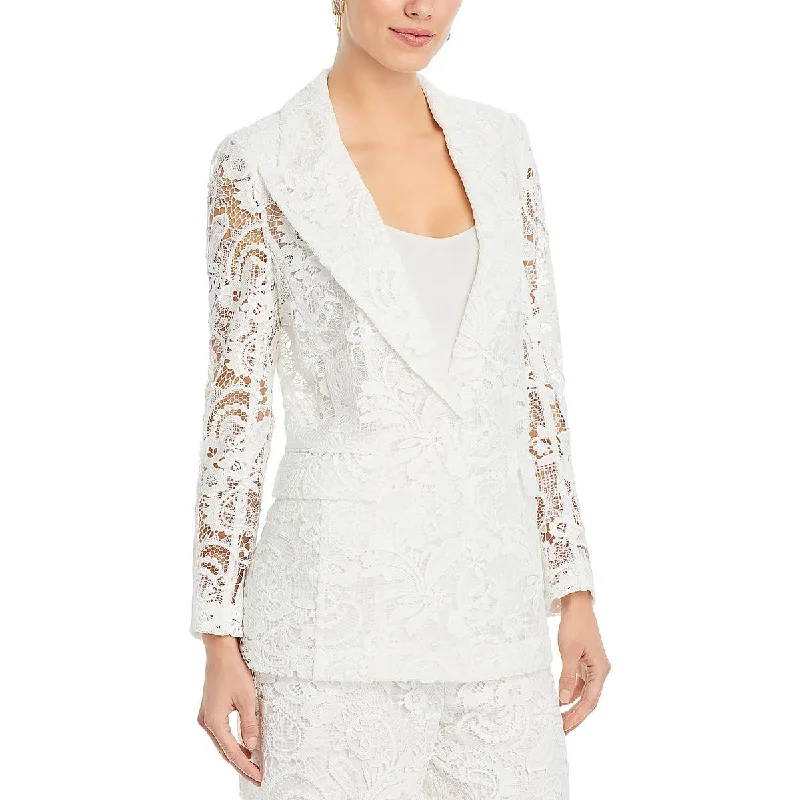 Womens Lace Long Sleeve One-Button Blazer Blazer for Date Night