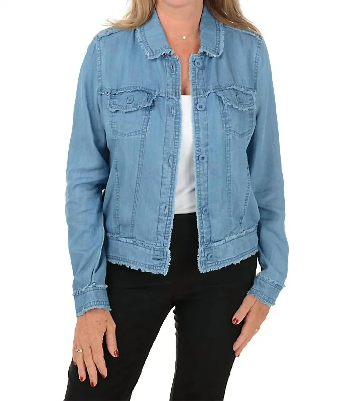 Travel Jacket In Denim Formal Women’s Blazers