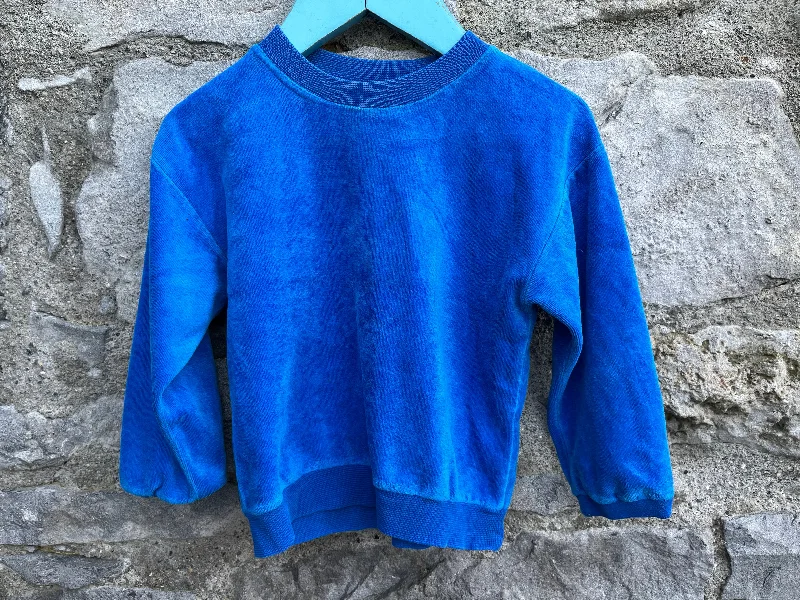 Blue velour sweatshirt   12-18m (80-86cm) Pullover for Cold Weather