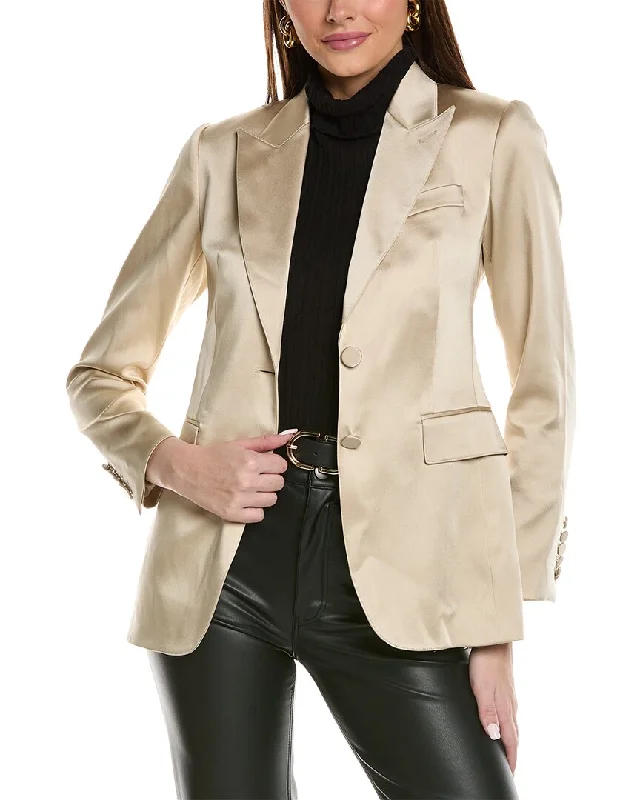 Reiss Mae Satin Single Breasted Blazer Tweed Blazer Outfit