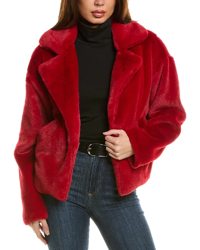 Le Superbe Rouge Fur-Ever Chubby Jacket Casual Blazer Outfit