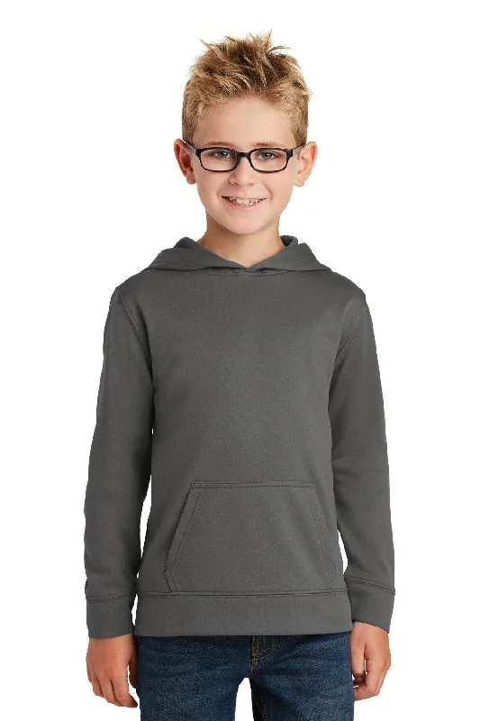 Port & CompanyYouth Performance Fleece Pullover Hooded Sweatshirt. PC590YH Basic Hoodie Sweatshirt Look