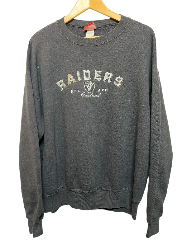 Raiders NFL Black Sweatshirt (Size L) Lightweight Hoodie Sweatshirt