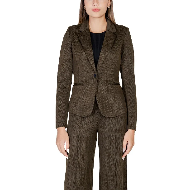 ICHI  Polyester Suits & Women's Blazer Women’s Long Blazer