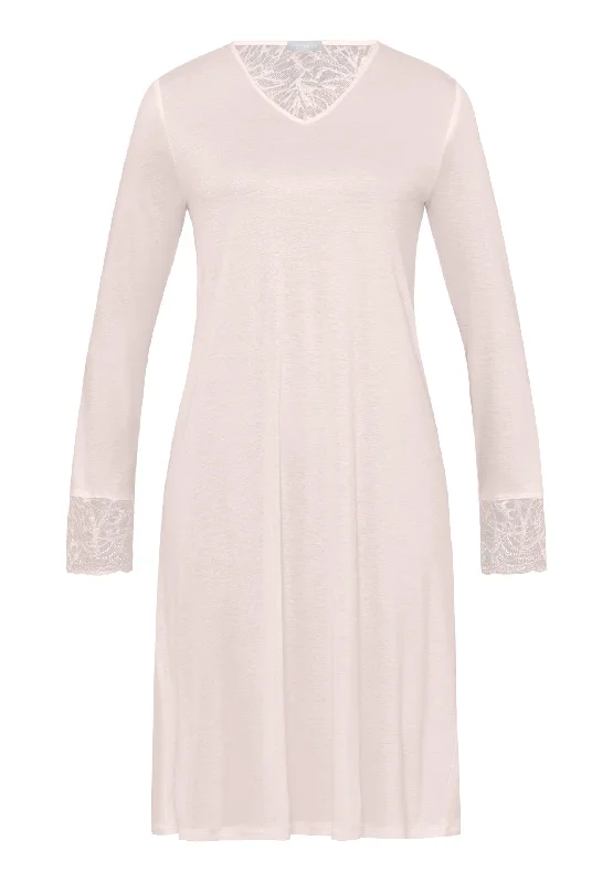 Elia Lace Accented V-Neck Nightgown 100cm | Salsa Rose 74989-2303 Breathable cotton pajama sets