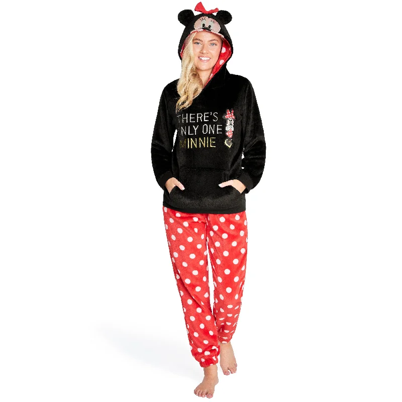 Disney Pyjamas for Women, Fluffy Ladies Fleece Pyjamas - MINNIE MOUSE Unisex pajama sets