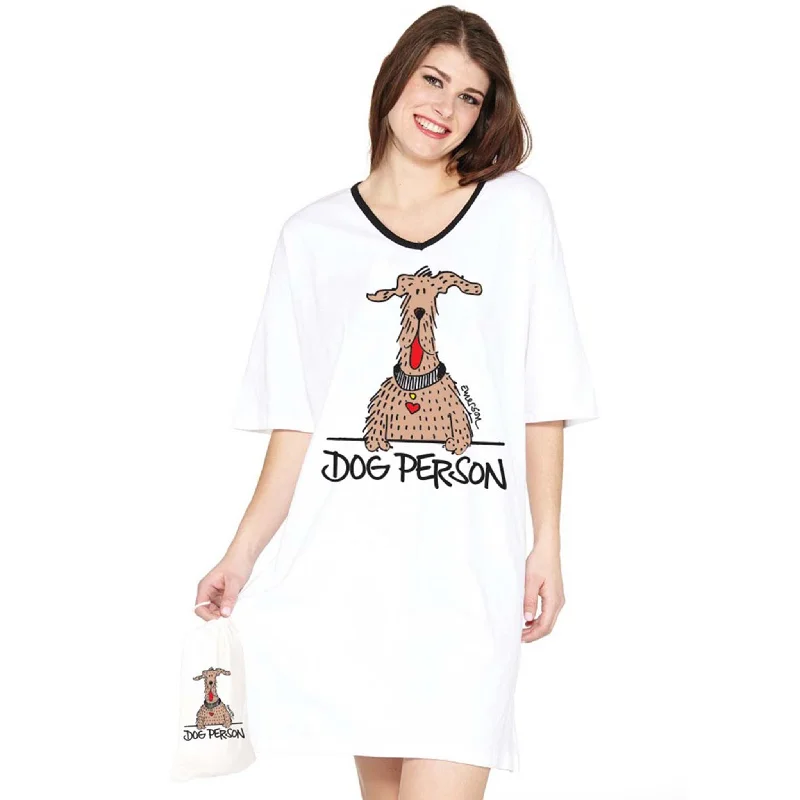 Emerson Street Clothing Co. | Dog Person | Ladies Whimsical Nightshirt Warm pajama sets