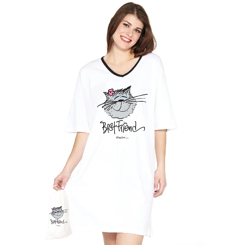 Emerson Street Clothing Co. | Best Friend (CAT) | Ladies Whimsical Nightshirt Two-piece pajama sets