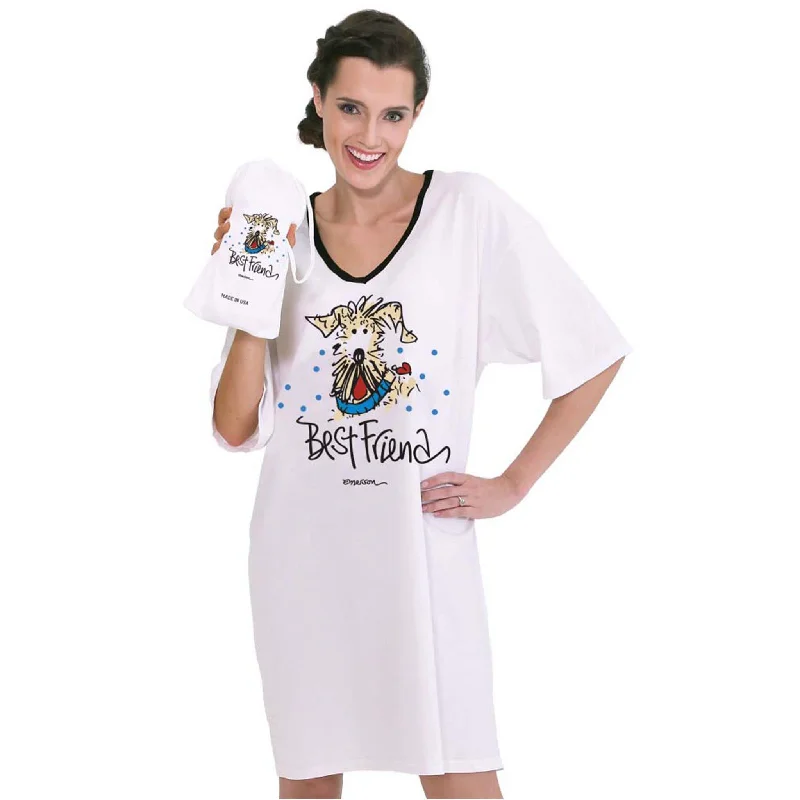 Emerson Street Clothing Co. | Best Friend (DOG) | Ladies Whimsical Nightshirt Linen pajama sets