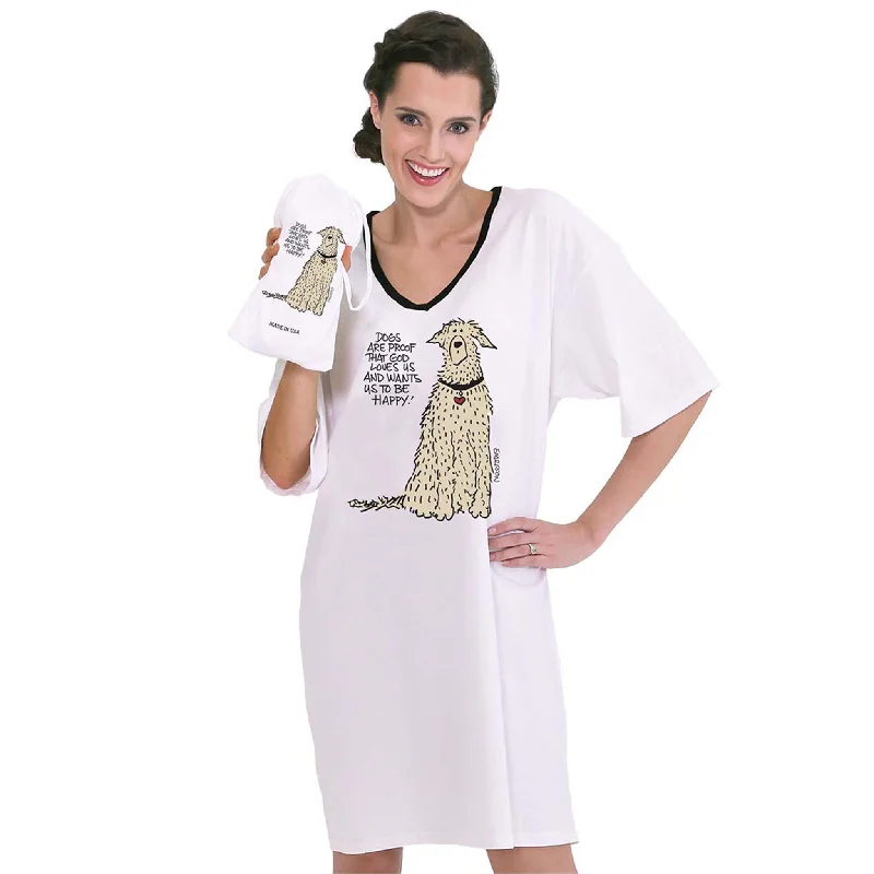 Emerson Street Clothing Co. | Dogs are Proof that God Wants Us to be Happy | Ladies Nightshirt Knitted pajama sets