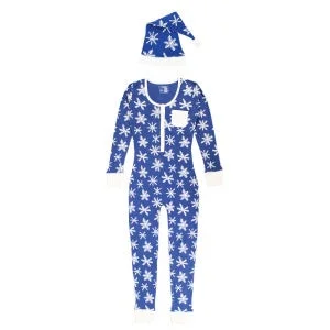 Organic Women's Onesie & Cap Set- Snow-Ho-Ho Luxury pajama sets