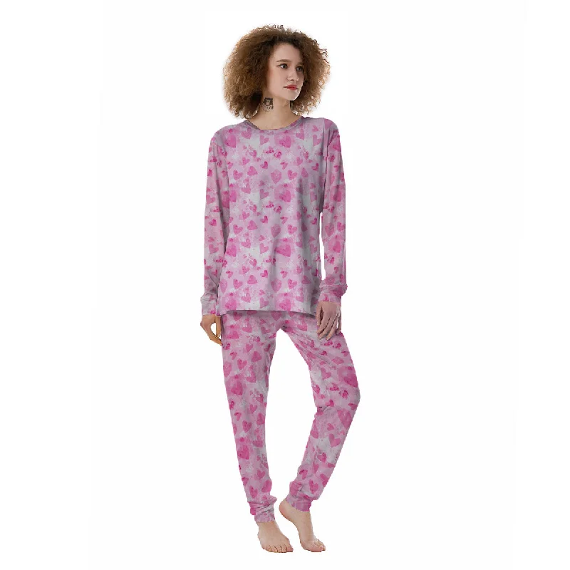 Pink Heart Cute Print Pattern Women's Pajamas Victoria’s Secret pajama sets