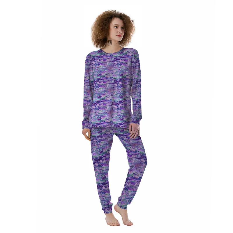 Planets Fantasy Print Pattern Women's Pajamas Cute pajama sets