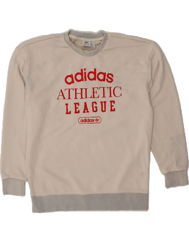 ADIDAS Womens Oversized Graphic Sweatshirt Jumper UK 8 Small Grey Best sweaters for hiking