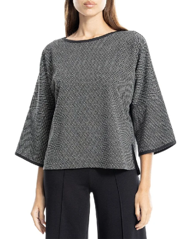 Max Studio Double Knit Top Zip-up sweaters