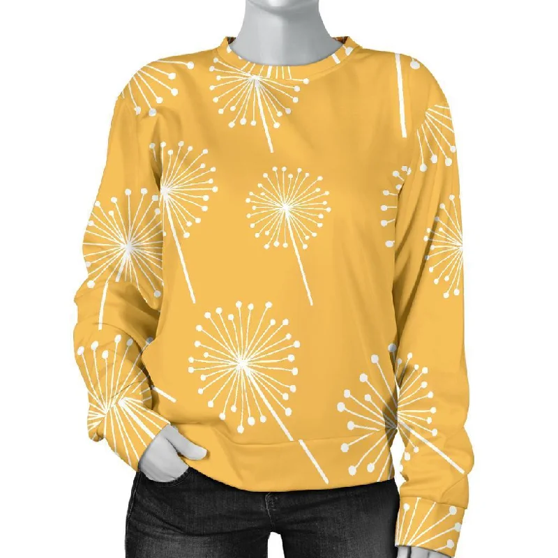 Dandelion Yellow Pattern Print Women's Sweatshirt Weekend sweaters