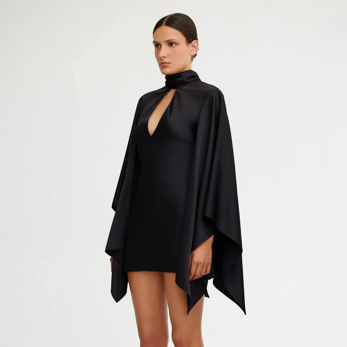 Adriana Long Sleeve Mini Dress | Black A-line mini dresses