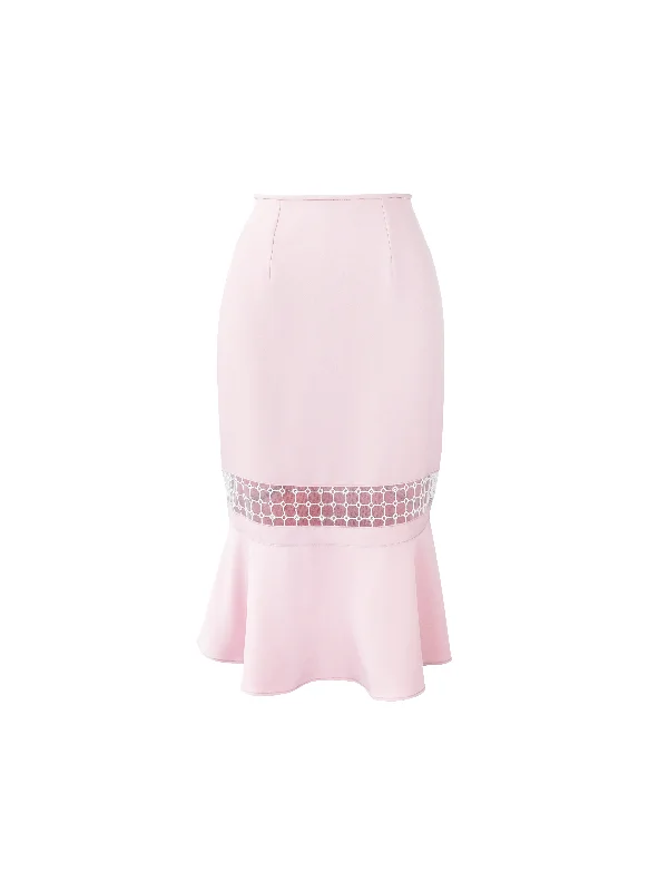 Chloe skirt with see through panel in blush Asymmetrical unclassified skirts