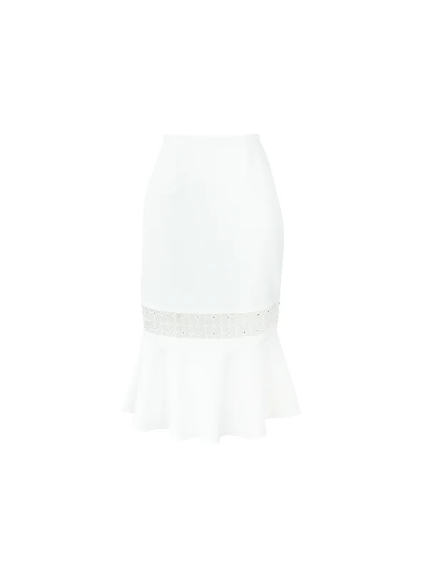 Chloe skirt with see through panel in white Discounted unclassified skirts