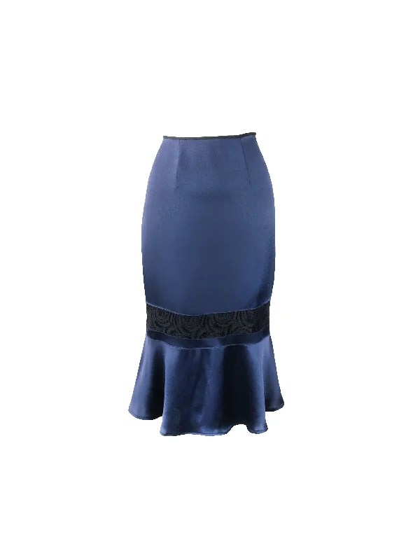 Chloe skirt with see through panel in navy Mesh unclassified skirts