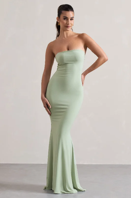 Ceremony | Pale Green Bandeau Fishtail Maxi Dress ASOS maxi dresses