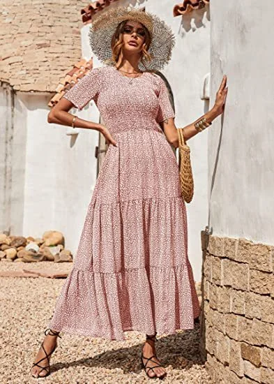 Livingston Floral Smocked Puff Sleeve Maxi Dress Glamorous maxi dresses