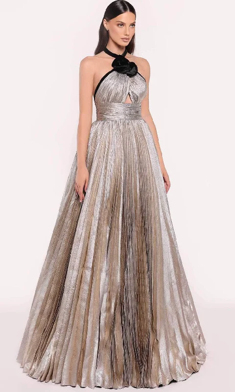 Tarik Ediz 98808 - Metallic Halter Evening Gown Hot new arrivals in party dresses