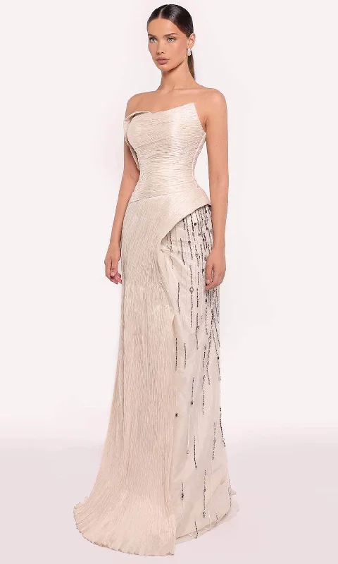 Tarik Ediz 98823 - Strapless Shirred Evening Gown Expensive party dresses