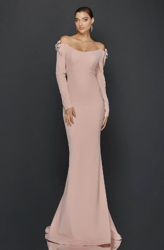 Terani Couture - Off Shoulder Formal Gown 1921E0117 - 1 pc Blush In Size 10 Available Boohoo party dresses