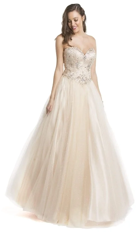 Trevi Collection - Embellished Sweetheart Neckline Evening Gown Silk party dresses