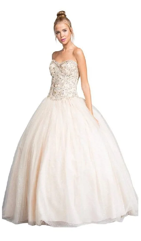 Trevi Collection - Jeweled Strapless Sweetheart Evening Ballgown Corset party dresses