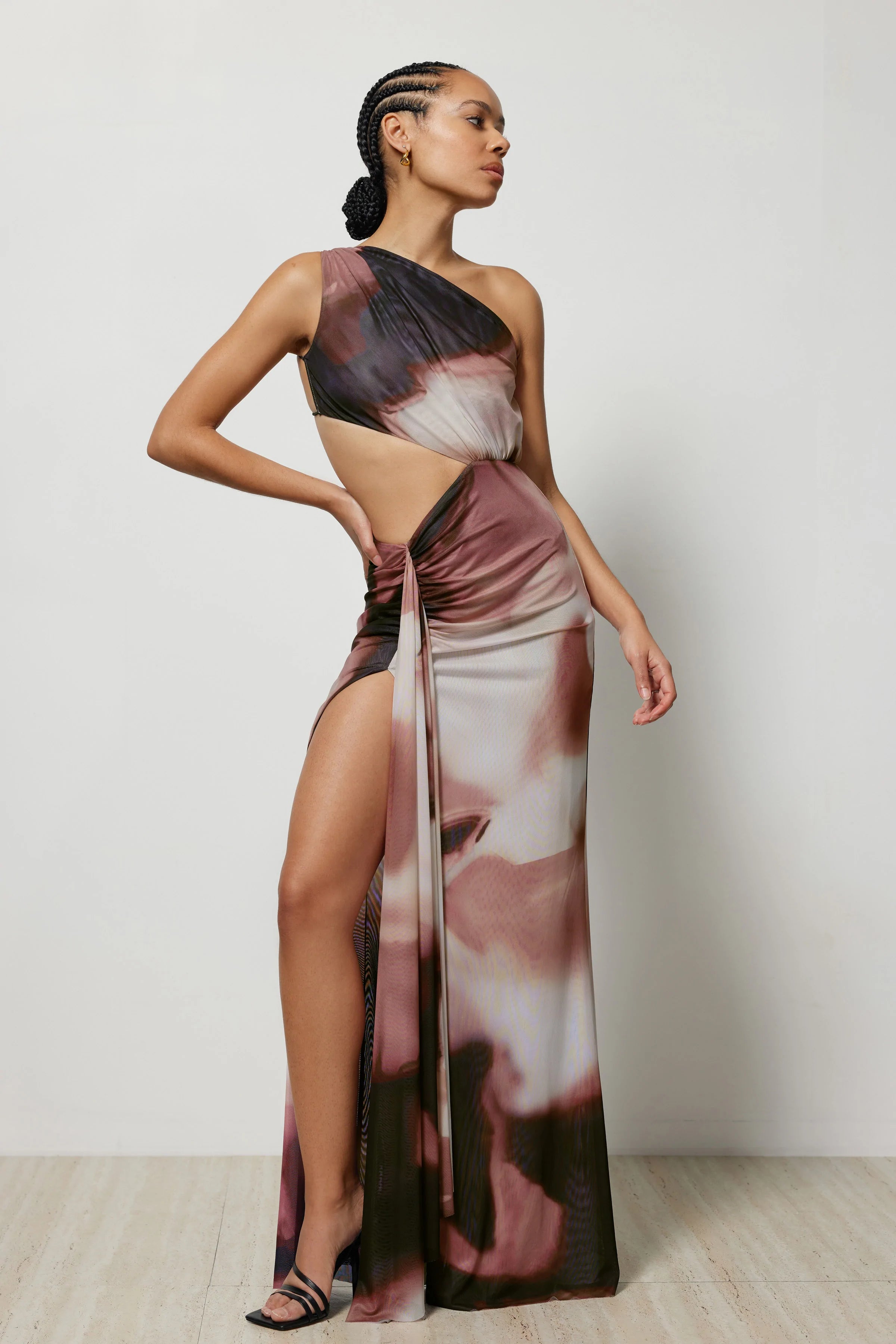 Lexi Zaniah Dress - Copper Liquify Print Ruffled floral dresses