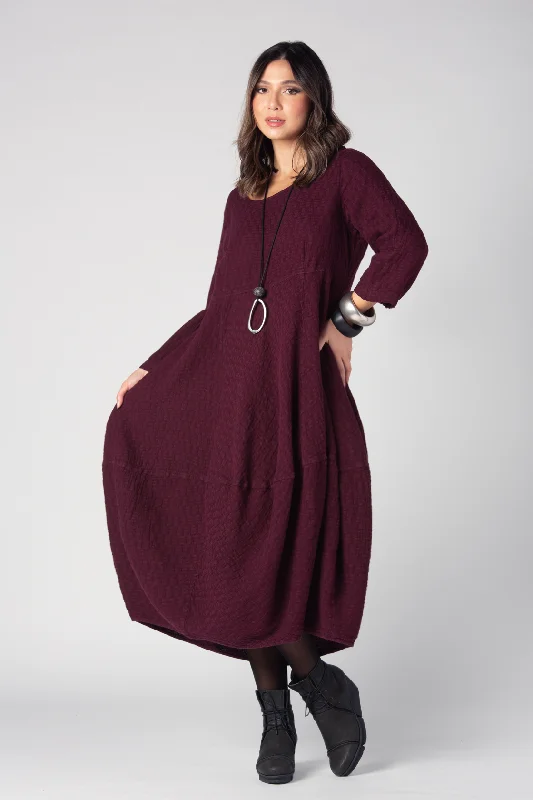 GRIZAS L/S Palloncino Dress in Mulberry Cotton unclassified dresses