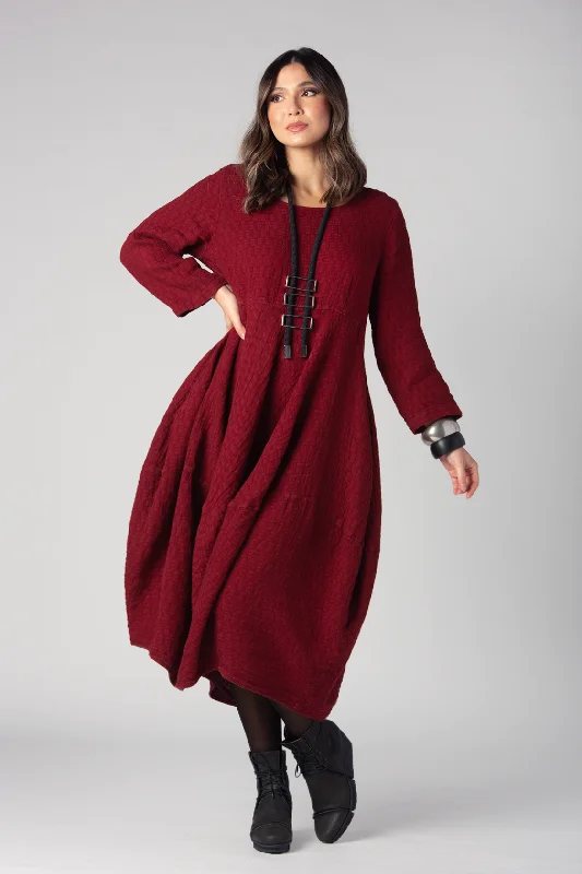 GRIZAS L/S Palloncino Dress in Bordeaux Party unclassified dresses