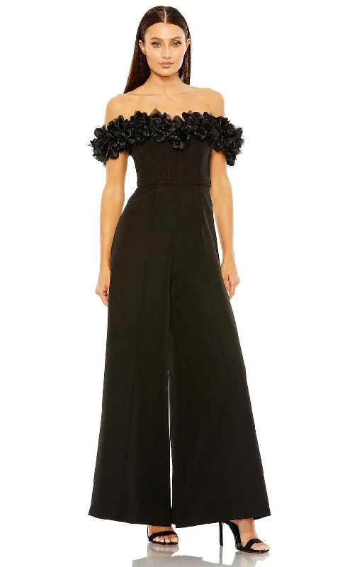 Ieena Duggal 11763 - Off Shoulder Jumpsuit Silk unclassified dresses