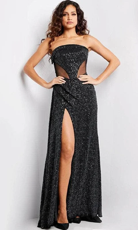 Jovani 23388 - Illusion Side Strapless Evening Gown Elegant unclassified dresses