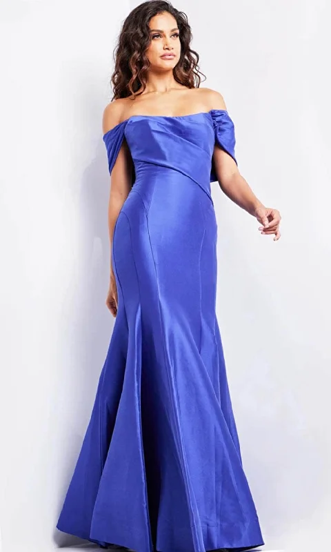 Jovani 24283 - Draped Mermaid Evening Dress Off-shoulder unclassified dresses