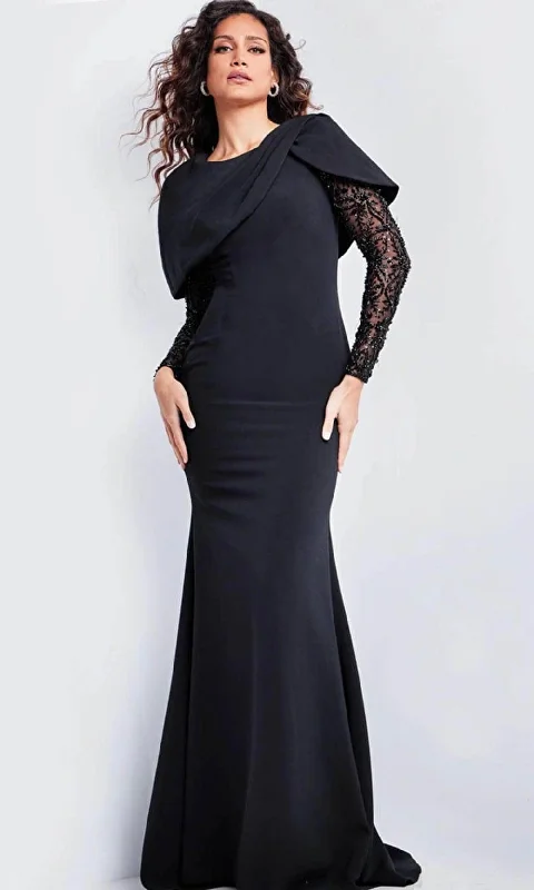 Jovani 26062 - Beaded Illusion Sleeve Evening Gown Date night unclassified dresses