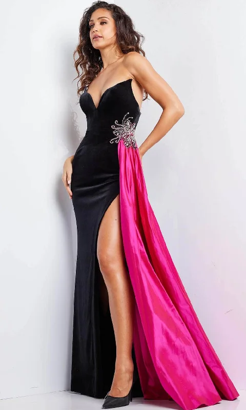 Jovani 26117 - Strapless Satin Drape Prom Gown Metallic unclassified dresses