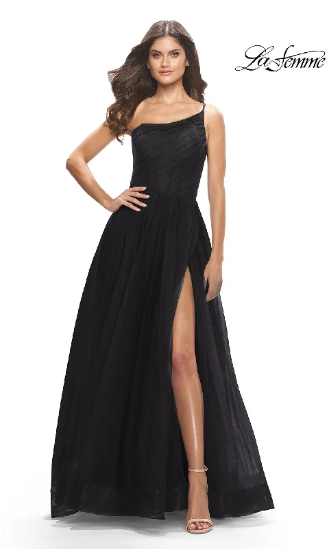 One-Shoulder Sheer-Bodice Prom Ball Gown 31069 Formal unclassified dresses