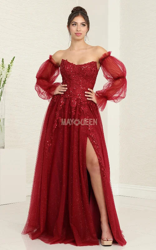 May Queen RQ8060 - Appliqued Gown Anniversary unclassified dresses