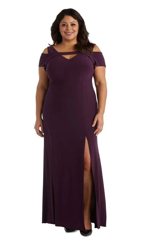 Nightway - 21519WSC Cold Shoulder Strappy Slit Stretch Dress High-end unclassified dresses